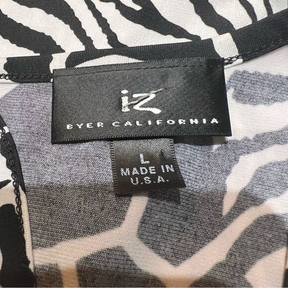 BYER CALIFORNIA Black & White Print Top Stretchy size Large - Picture 5 of 6